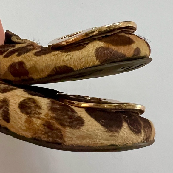 Tory Burch Cheetah Ballet Flats Reva cow hair animal print 7.5 made in Brazil - Picture 11 of 16